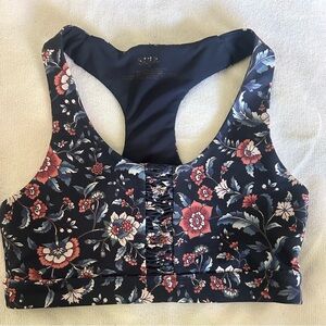 Floral Navy Racerback WorkOut-Supportive Bralette